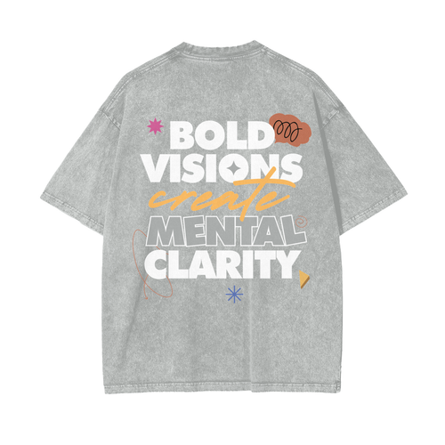Bold Visions Oversized Tee - Light Gray